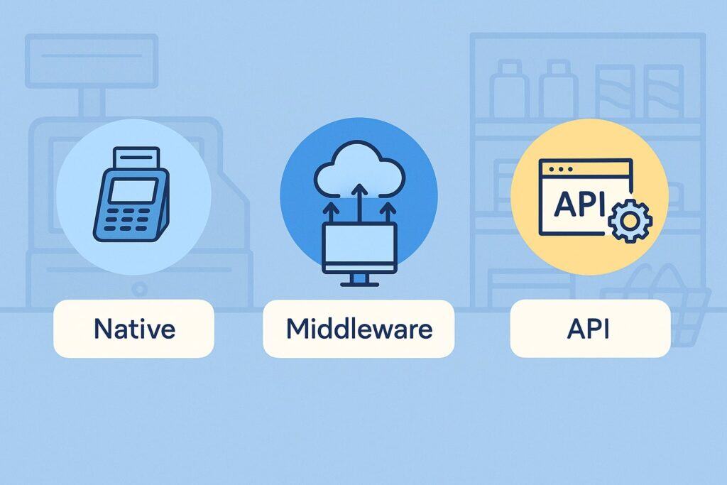 Choose the right integration pattern: native, middleware, or API build