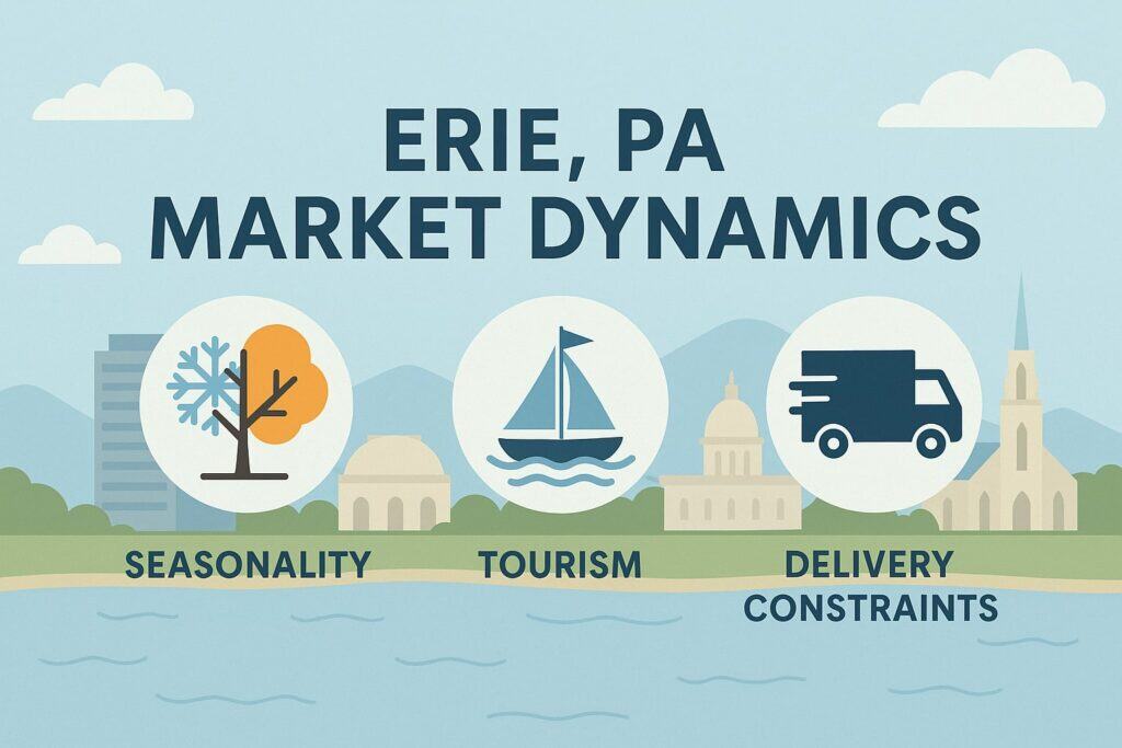 Erie, PA Market Dynamics: Seasonality, Tourism, and Delivery Constraints